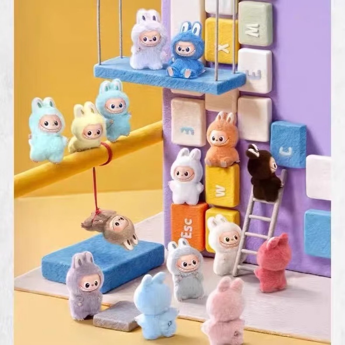 1_副本 4.0 The Monsters Labubu V4 Pin For Love Alphabet Plush Pendant Blind Box - Image 1